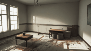 廃墟/シンプルな部屋/部屋/イラスト素材