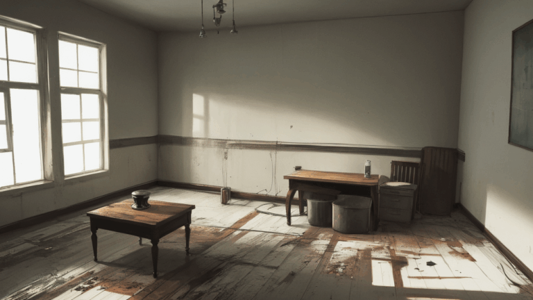 廃墟/シンプルな部屋/部屋/イラスト素材