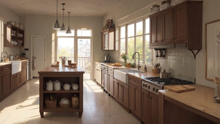 キッチン/広いキッチン/イラスト素材