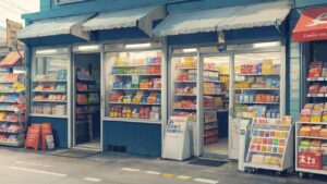 スーパーマーケット/食料品店/お店/イラスト素材