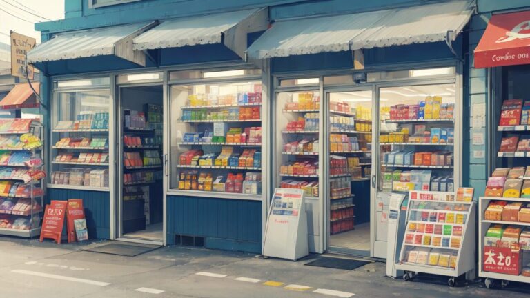 スーパーマーケット/食料品店/お店/イラスト素材