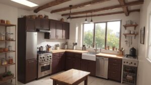 キッチン/広いキッチン/イラスト素材