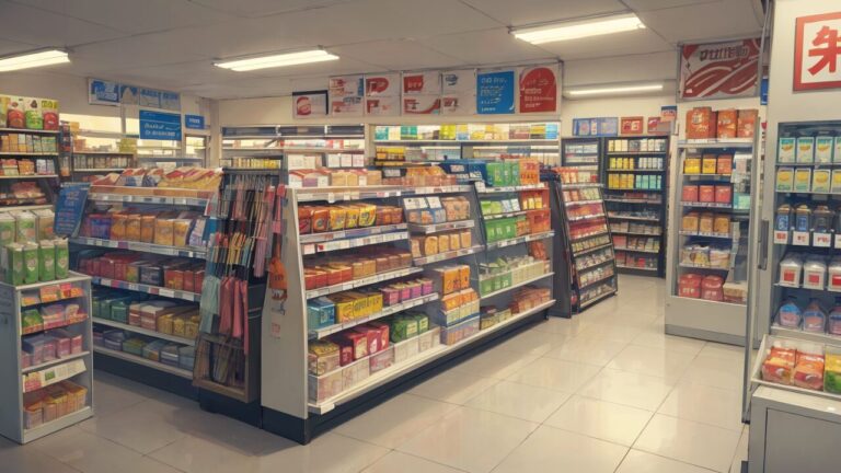 スーパーマーケット/食料品店/お店/店内/イラスト素材