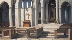 教会/大聖堂/祭壇/礼拝堂/イラスト素材