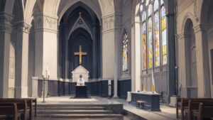 教会/牧師/祭壇/イラスト素材