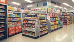 スーパーマーケット/食料品店/お店/イラスト素材