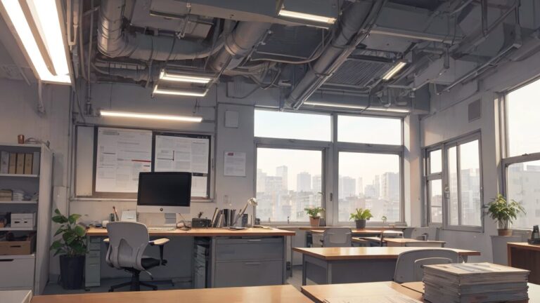 オフィス/作業スペース/デスクワーク/会社/イラスト素材