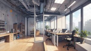 オフィス/社内/綺麗なオフィス/イラスト素材