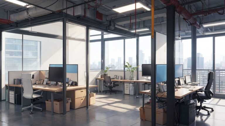 オフィス/社内/綺麗なオフィス/イラスト素材