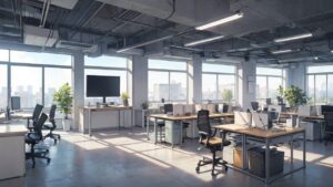 会社/オフィス/日当たりの良いオフィス/イラスト素材