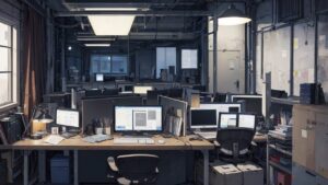 会社/オフィス/無機質なオフィス/イラスト素材