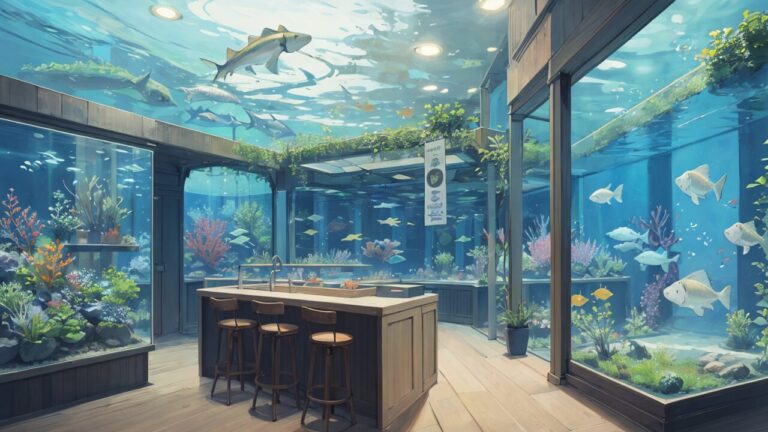 水槽/大きな水槽/魚/イラスト素材