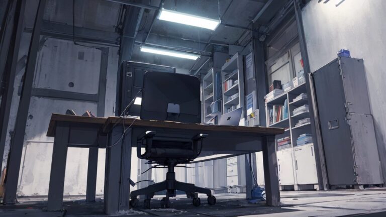 オフィス/作業部屋/汚い作業部屋/イラスト素材