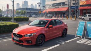 車/赤い車/自動車/イラスト素材