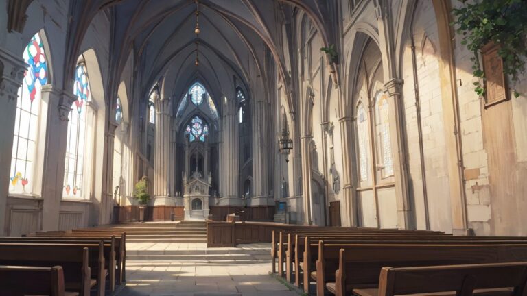 教会/大聖堂/礼拝堂/祭壇/イラスト素材