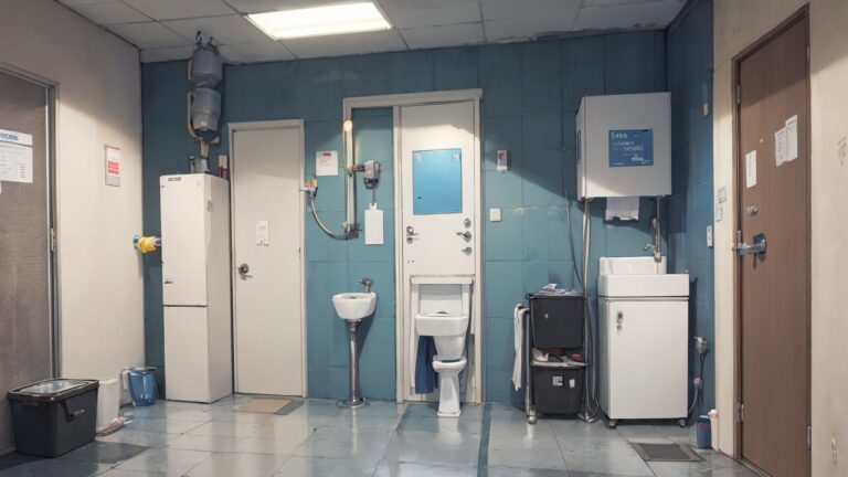 洗面所/洗濯機/水回り/イラスト素材