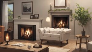 暖炉/部屋/洋室/イラスト素材