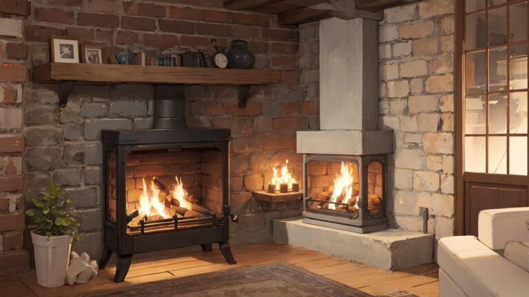 暖炉/部屋/洋室/レンガ/イラスト素材