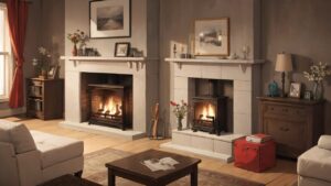 暖炉/部屋/洋室/イラスト素材