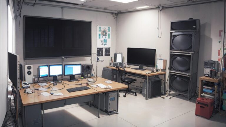 作業場/放送室/オフィス/イラスト素材