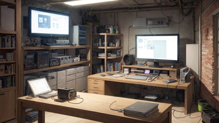 作業部屋/作業場/オフィス/イラスト素材