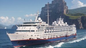 船/豪華客船/海/船旅/イラスト素材