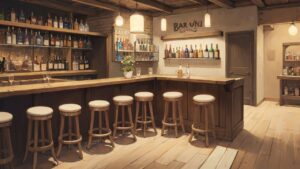 バー/BAR/お酒/カウンター/イラスト素材