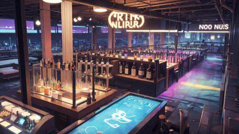 バー/BAR/お酒/夜景/イラスト素材