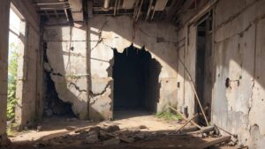 コンクリート/建造物/廃墟/イラスト素材