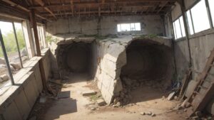 コンクリート/建造物/廃墟/イラスト素材