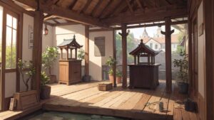 祭壇/和風/日本家屋/イラスト素材