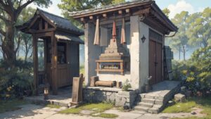 祭壇/神棚/小さな祠/イラスト素材