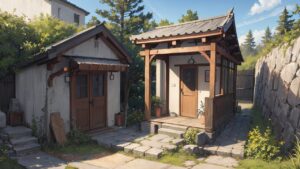 小さな家/木造建築/家/イラスト素材