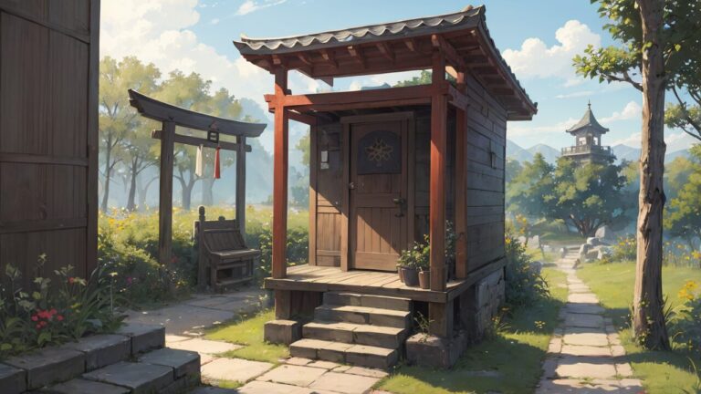 祭壇/神社/神棚/イラスト素材