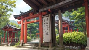 神社/鳥居/赤い鳥居/イラスト素材