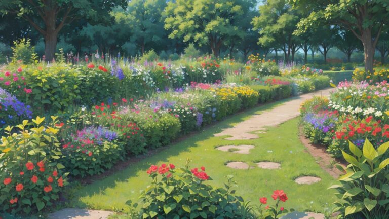 花/花畑/植物園/イラスト素材