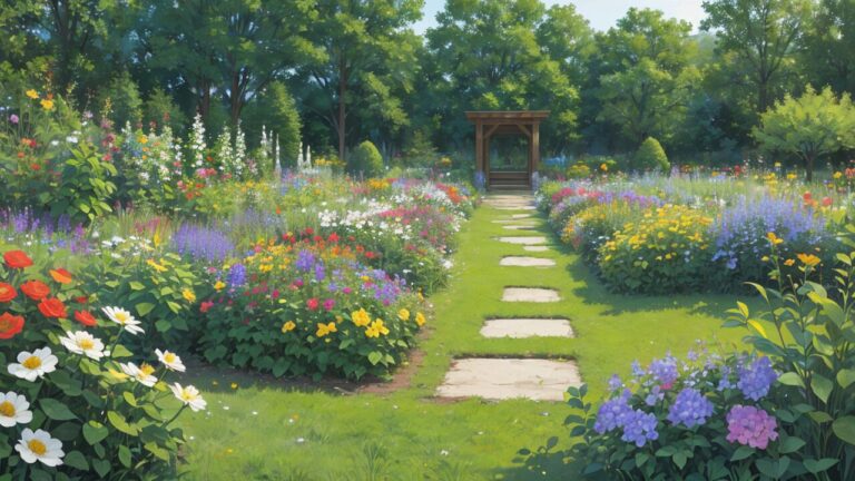 花/花畑/植物園/イラスト素材