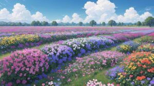 花/花畑/植物園/イラスト素材