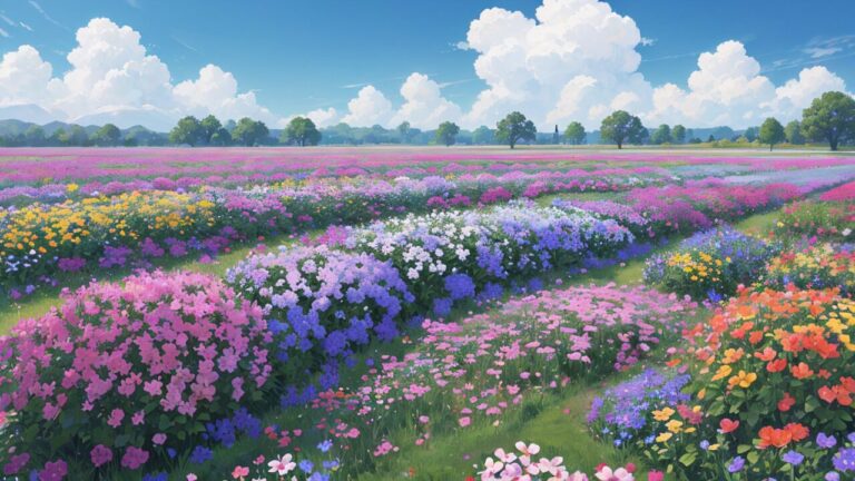 花/花畑/植物園/イラスト素材