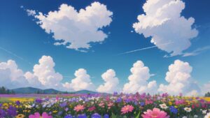 花/花畑/植物園/イラスト素材