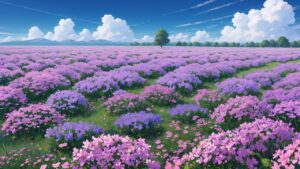 花/ラベンダー/紫色の花/花畑/植物園/イラスト素材