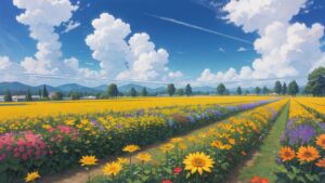 花/花畑/植物園/イラスト素材