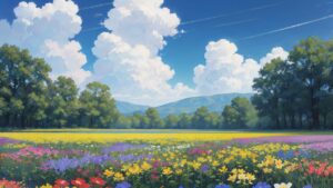 花/花畑/植物園/イラスト素材