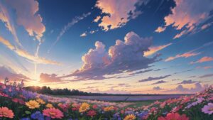 花/花畑/イラスト素材