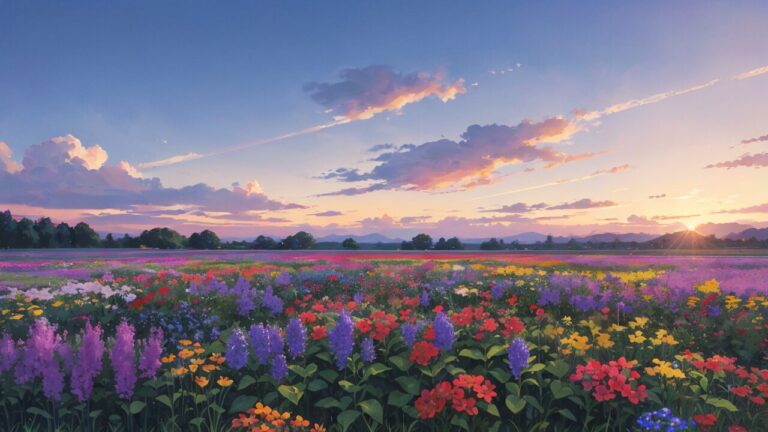 花/花畑/イラスト素材