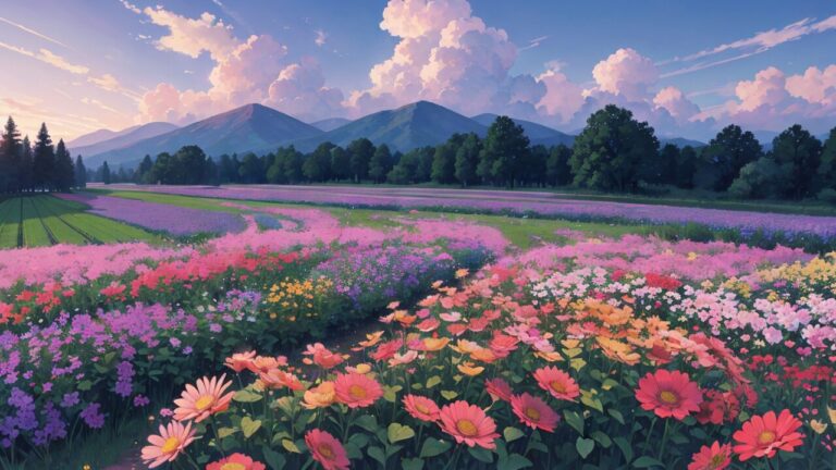 花/花畑/イラスト素材