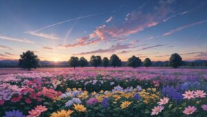 花/花畑/イラスト素材