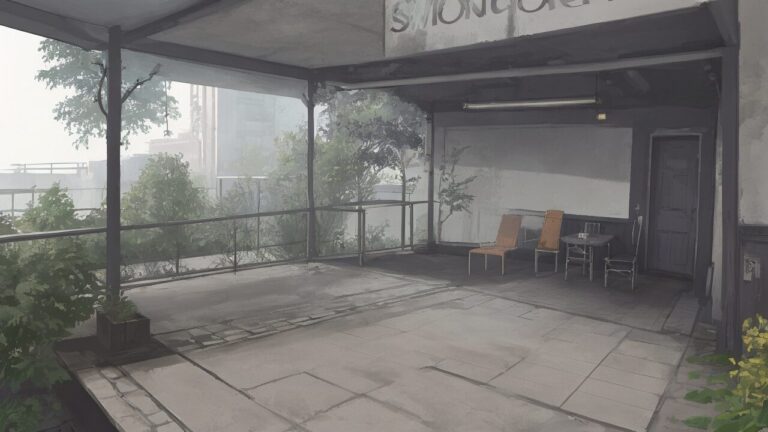 霧/廃墟/イラスト素材