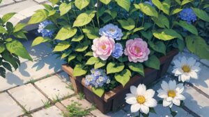 自然/花/花壇/イラスト素材