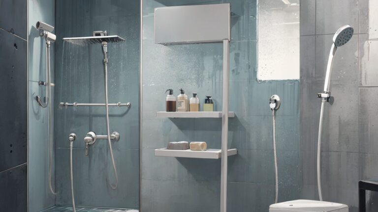 バスルーム/シャワールーム/イラスト素材